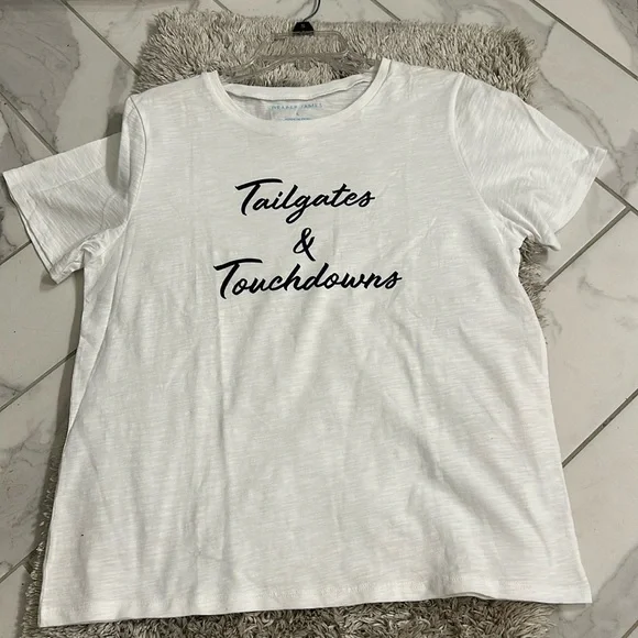 Draper James white football fan T Shirt - Picture 1 of 4